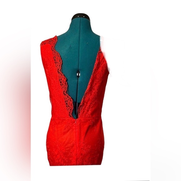 Red Boudoir Chic long lace dress. Low back maxi or lingerie. Small. Prom dress - Picture 9 of 13